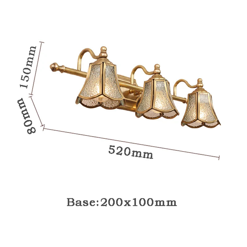 Afralia™ Golden Glass Mirror Cabinet Light for Bedroom and Bathroom