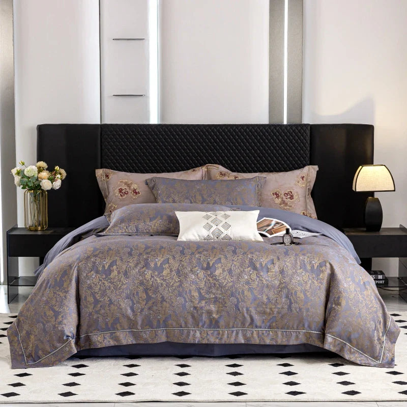 Afralia™ Butterfly Jacquard Lyocell Cotton Luxury Bedding Set Full Queen
