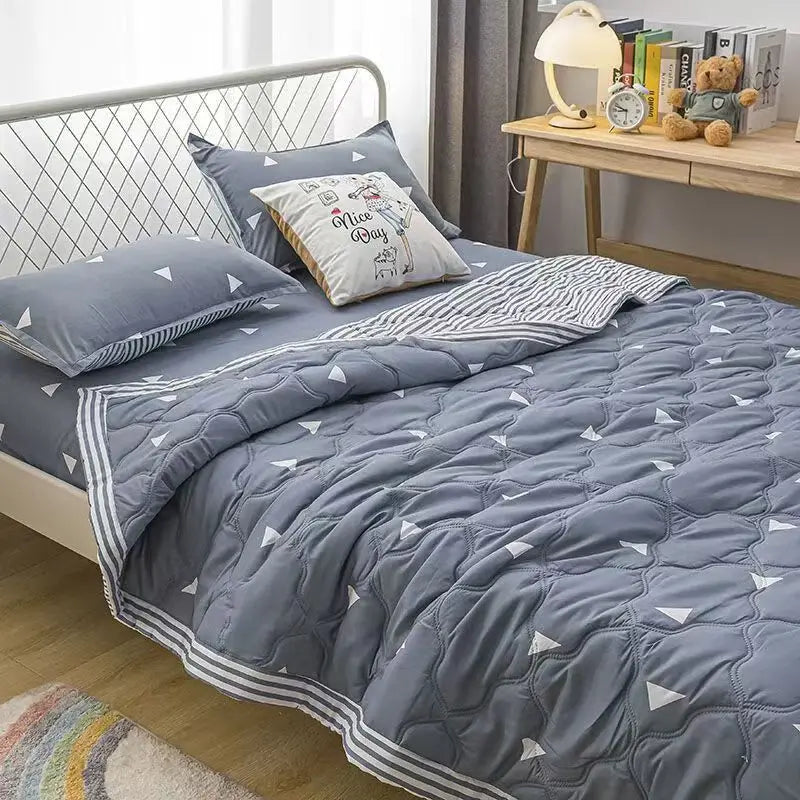 Afralia™ Summer Cool Quilt, Washed Cotton Single Air-Conditioned Blanket