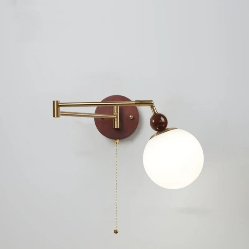 Afralia™ White Pumpkin LED Wall Light Fixture Swing Arm Nordic Modern Wandlamp