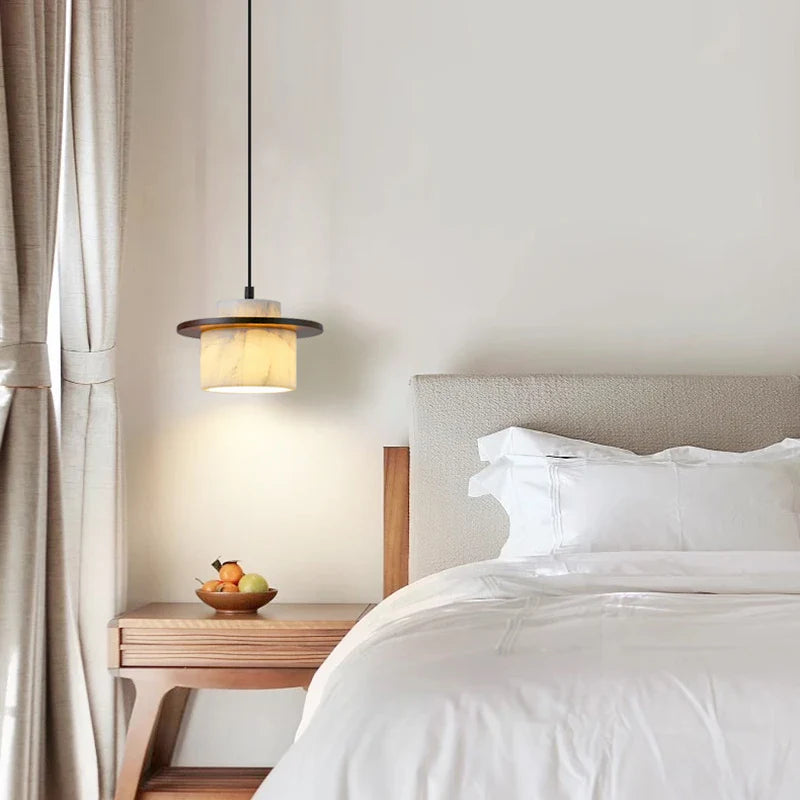 Afralia™ Marble Wood LED Pendant Lamp Modern Interior Nordic Lighting Luminaria
