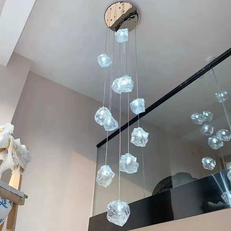 Afralia™ Cube Chandelier Pendant Lights for Restaurant Loft Stairwell Bedroom Art Décor