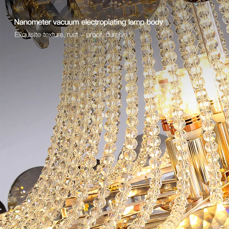 Afralia™ Crystal Light Luxury Chandelier for Living Room Dining Bedroom