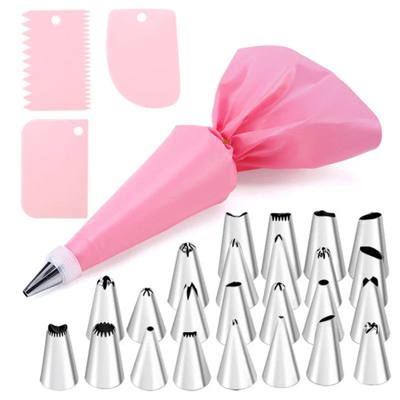 Afralia™ 29-Piece Cream Puff Nozzles Set Cake Decorating Tools