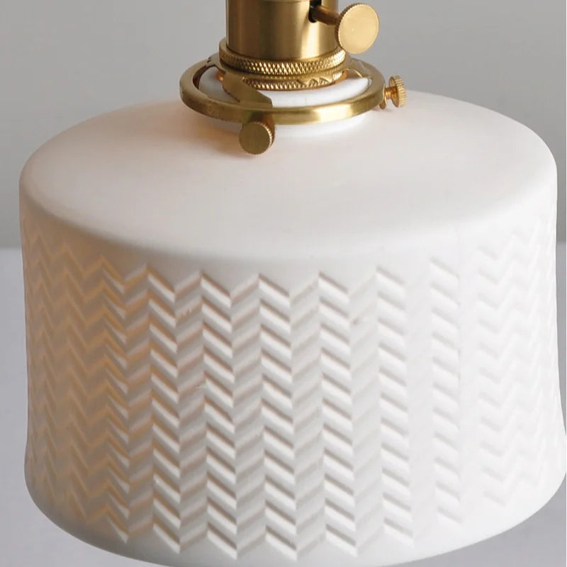 Afralia™ Walnut Wood LED Pendant Lights with Ceramic Accent & Copper Knob Switch