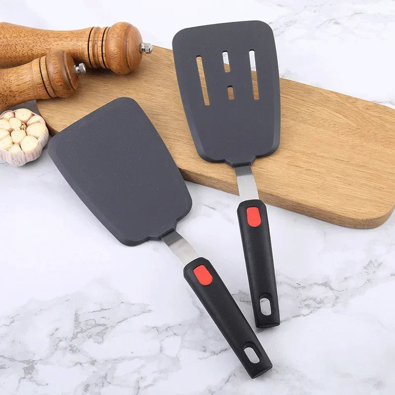 Afralia™ Silicone Spatula Turner Nonstick Heat Resistant Kitchen Utensil for Flipping Cookies & Eggs