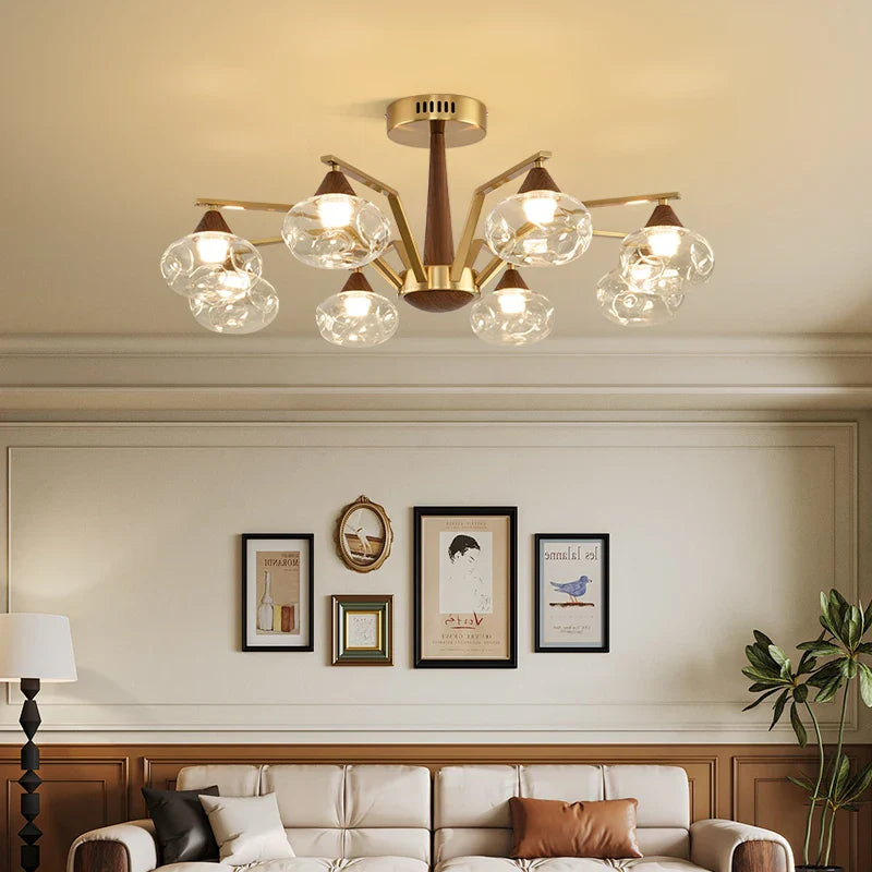 Afralia™ LED Glass Ball Chandelier for Home Decor Lighting