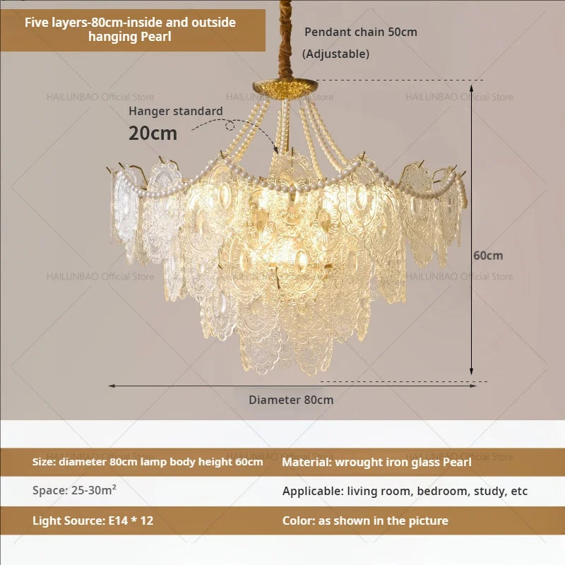 Afralia™ Cream Crystal Chandelier: French Light Luxury for Living Room, Bedroom, Dining Room