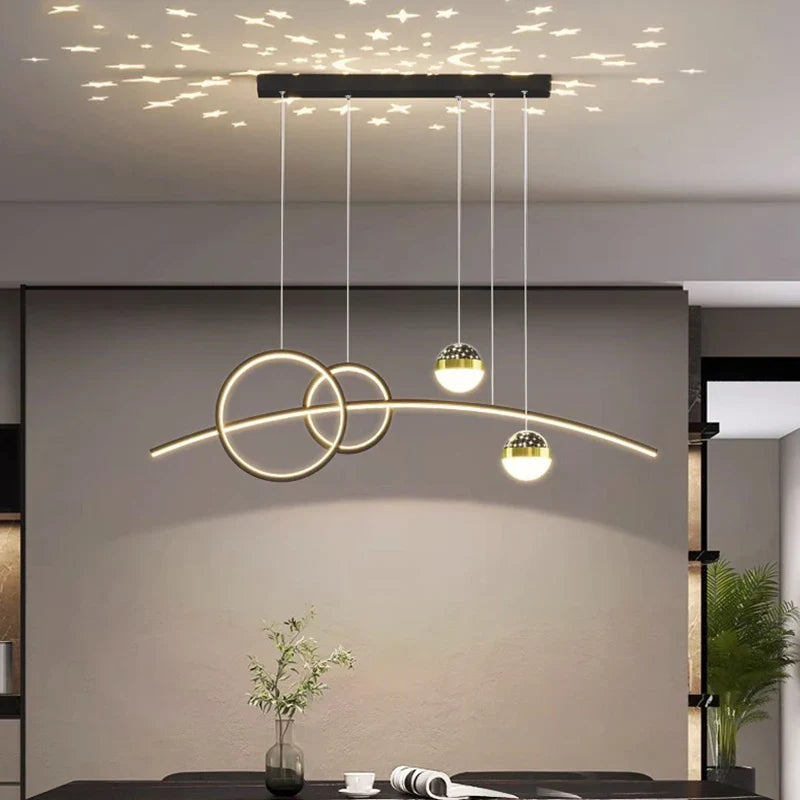 Afralia™ Modern Indoor LED Pendant Ceiling Chandelier for Dining Room