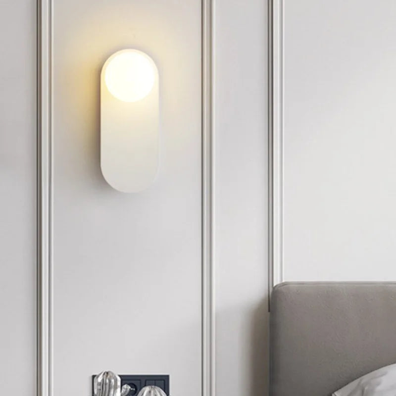 Afralia™ Nordic Glass LED Wall Sconce, Minimalist Orange Aesthetic Lighting Fixture