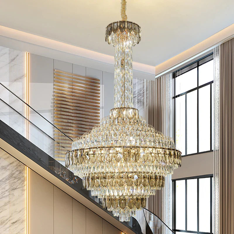 Afralia™ Crystal Chandelier for High-End Designer Duplex Living Room