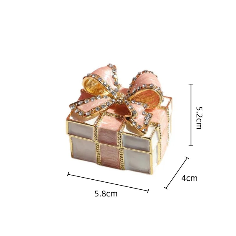 Afralia™ Knot Ribbon Jewelry Box: Bow Shaped Ring Earring Organizer & Gift Container