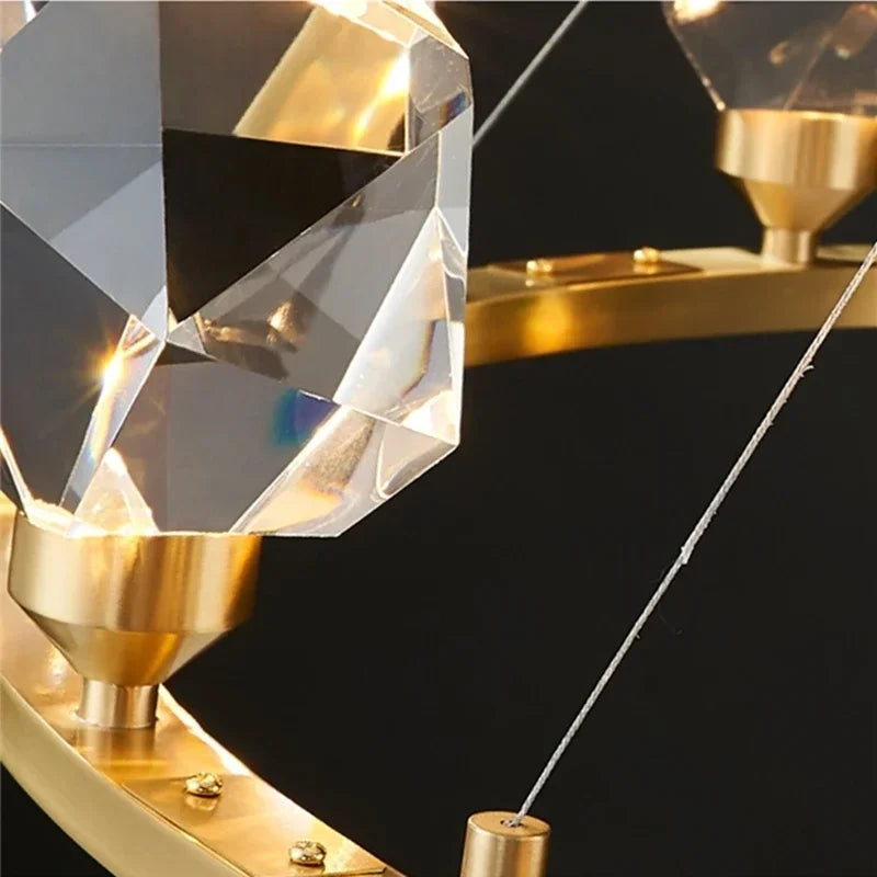 Afralia™ Crystal Chandelier LED Pendant Lights High-end Nordic Modern Style Indoor Lighting