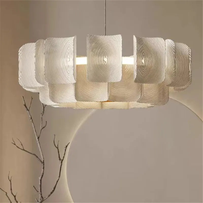 Afralia™ LED White Ceiling Chandelier Dimmable Pendant for Modern Luxury Living and Dining Rooms