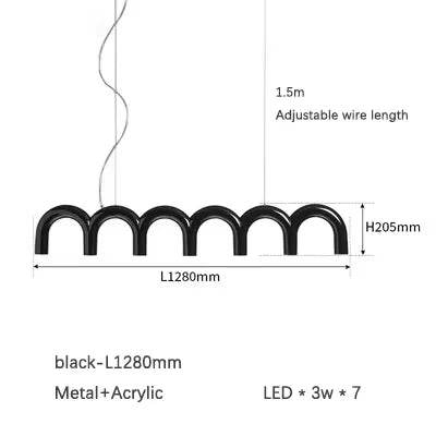 Afralia™ U-Shaped LED Chandelier: Modern Nordic Arch Pendant Lamp for Bar, Dining Room, and Kitchen Decor