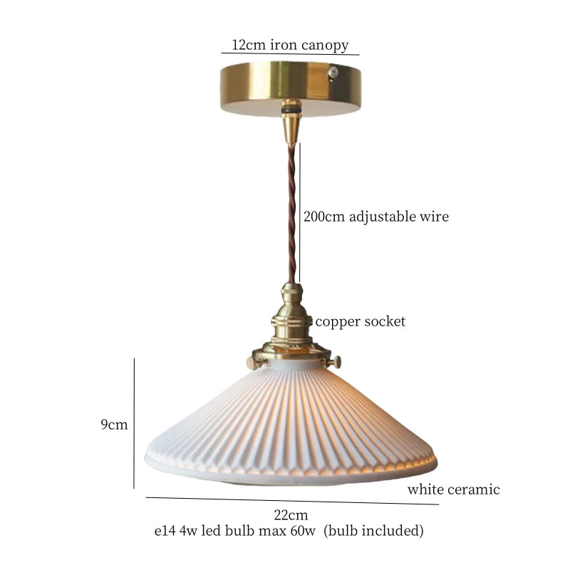 Afralia™ Minimalist Ceramic LED Pendant Lamp for Kitchen Bedroom Living Room