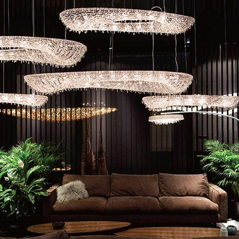 Afralia™ Crystal Chandelier Luminaire Indoor Lighting Fixture Luxury Design