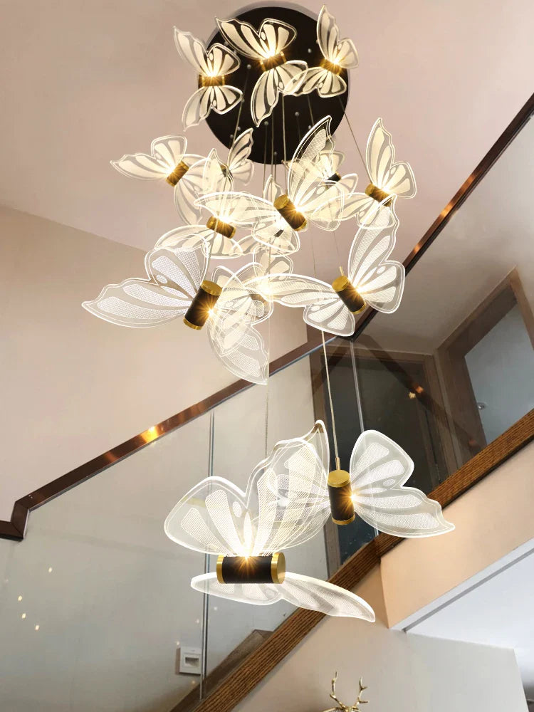 Afralia™ Butterfly Chandelier: Minimalist Luxury Stair & Bedroom Chandelier