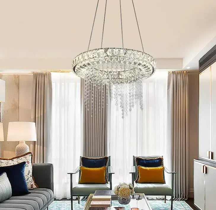 Afralia™ Crystal LED Chandeliers: Dimmable Smart Lighting for Dining, Kitchen, Living Room