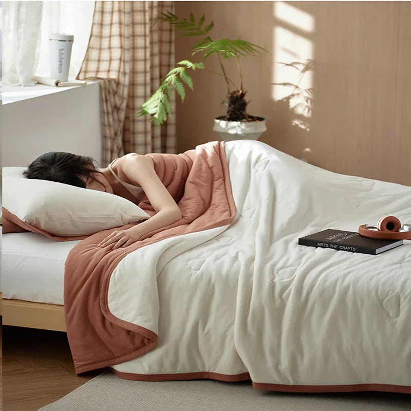 Afralia™ Cotton Summer Comforter: Cooling, Breathable Thin Blanket for Hot Sleepers