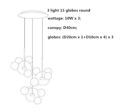 Afralia™ Modern Clear Glass Globe LED Pendant Light - Micky Copper Hanging Lamp