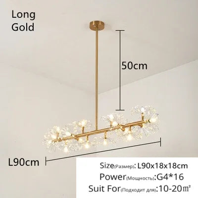 Afralia™ Crystal Bionic Petals Chandelier for Living Dining Bedroom Hall Hotel Decor
