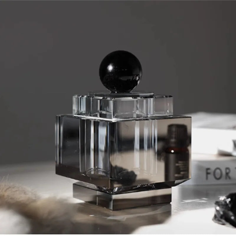 Afralia™ Geometric Crystal Storage Jar: Clear Cubic Square Container for Home Decoration