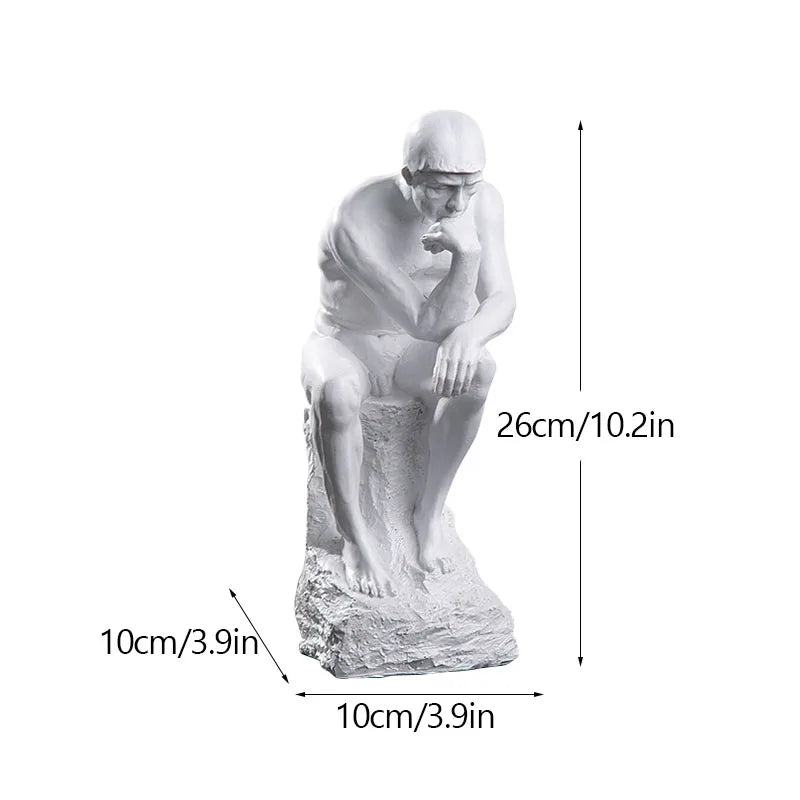 Afralia™ Thinker Statue: Modern Resin Sculpture for Home & Office Decor