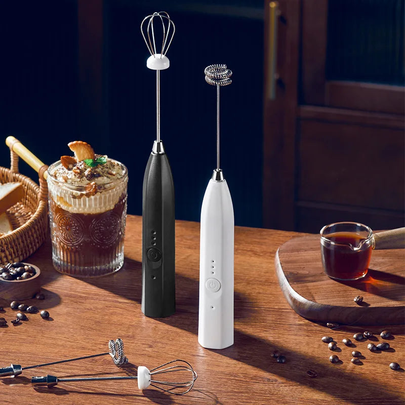 Afralia™ Handheld Electric Milk Frother Whisk Mixer for Coffee Cappuccino & Eggs