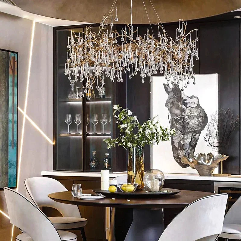 Afralia™ French Crystal Chandelier: Full Copper, High Grade, LED, Elegant for Dining Room & Living Room