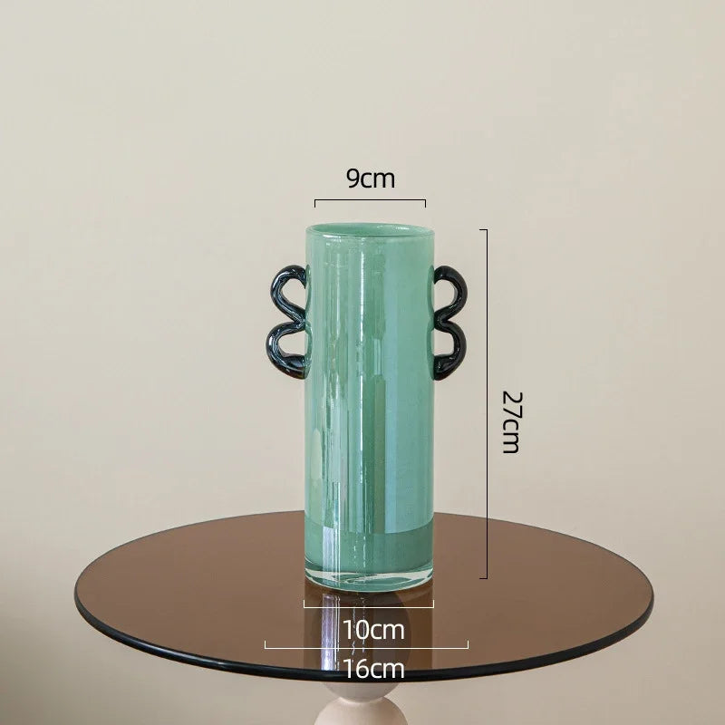 Afralia™ Emerald Green Glass Vase Hydroponics Plant Pots Floral Room Decor