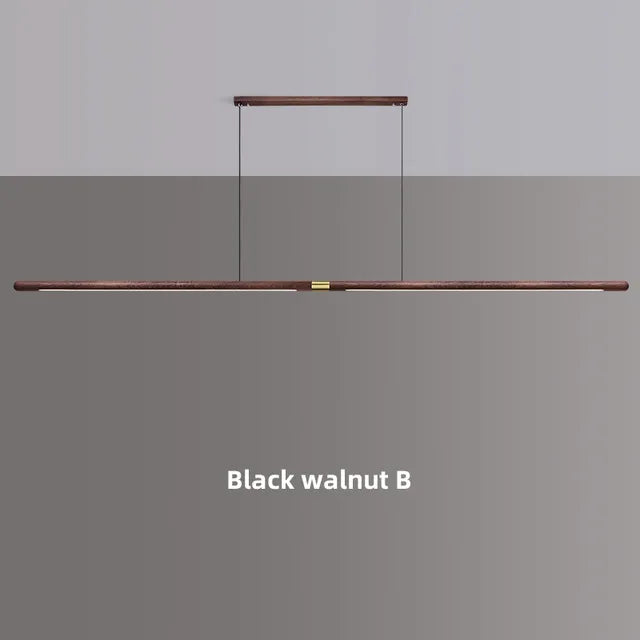 Afralia™ Walnut Pendant Lamp 220cm Solid Wood LED Dining Room Light Luxurious Living Room Light