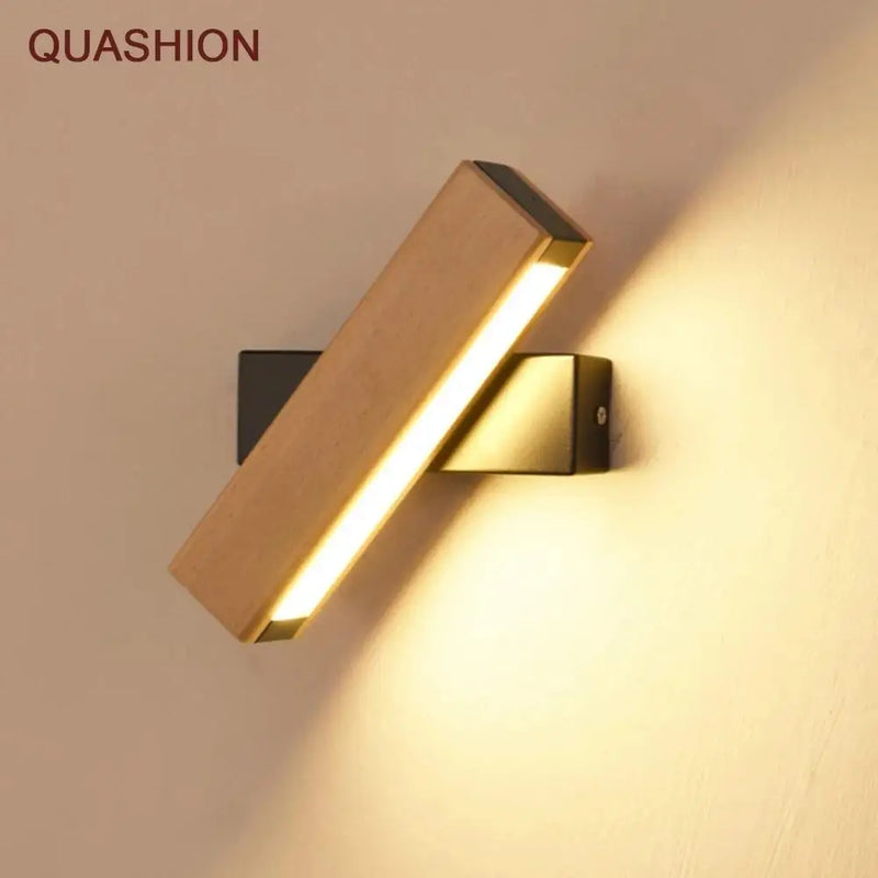 Afralia™ Nordic Wood LED Wall Lamp: Modern Adjustable Lighting for Home Decor