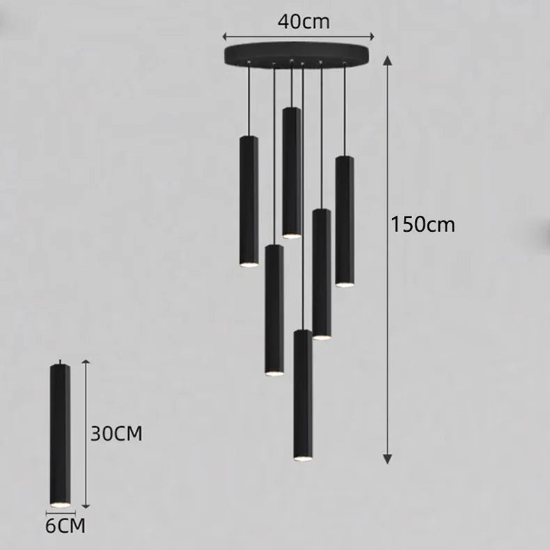 Afralia™ Crystal Chandelier Stair Pendant Lamp Living Room Lights Interior Lighting