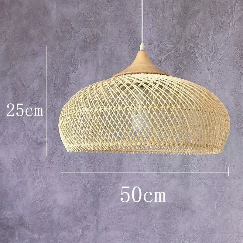 Afralia™ Vintage Rattan Pendant Lamps: Japanese Wabi Sabi Style for Kitchen, Dining Room