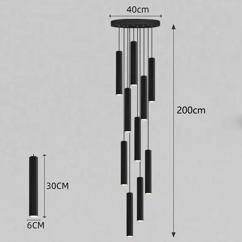 Afralia™ Crystal Chandelier Stair Pendant Lamp Living Room Lights Interior Lighting