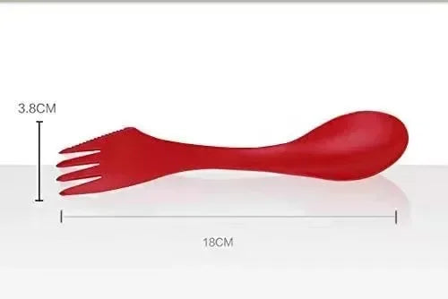 Afralia™ Kids 3-In-1 Plastic Spork Set for Traveling, Camping, and Picnics