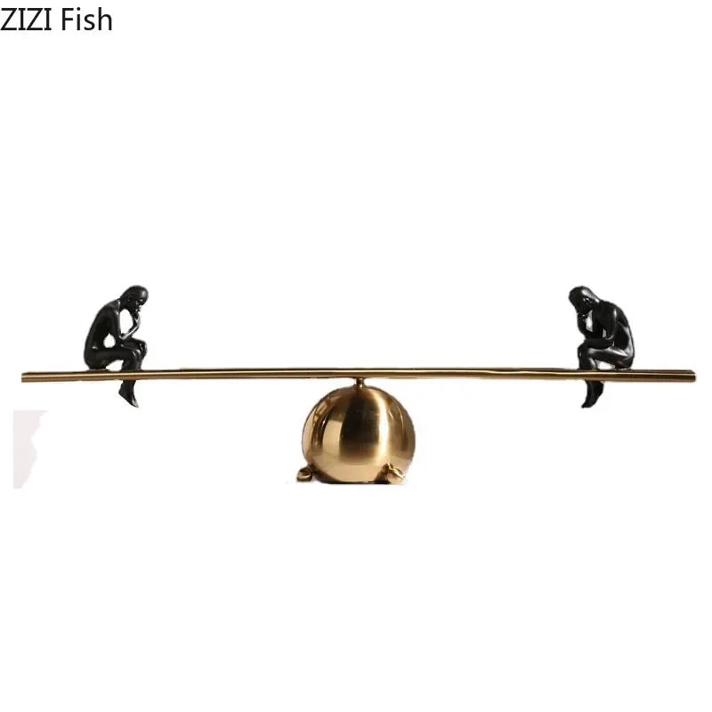 Afralia™ Thinker Figure Sculpture Alloy Desk Ornament Modern Home Decor