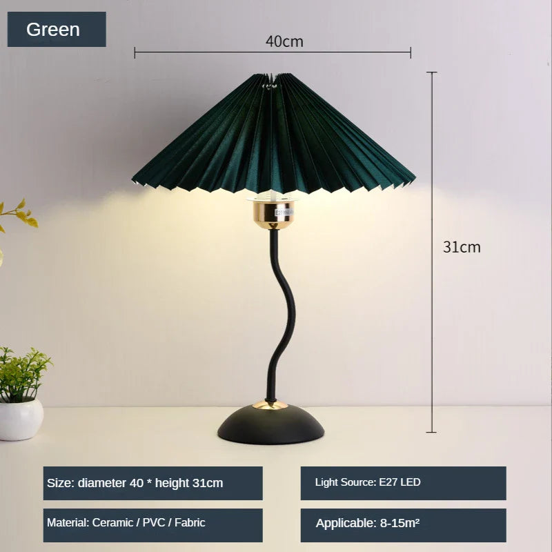 Afralia™ Adjustable Pleated Table Lamp LED E27 Desk Light for Bedroom Living Room