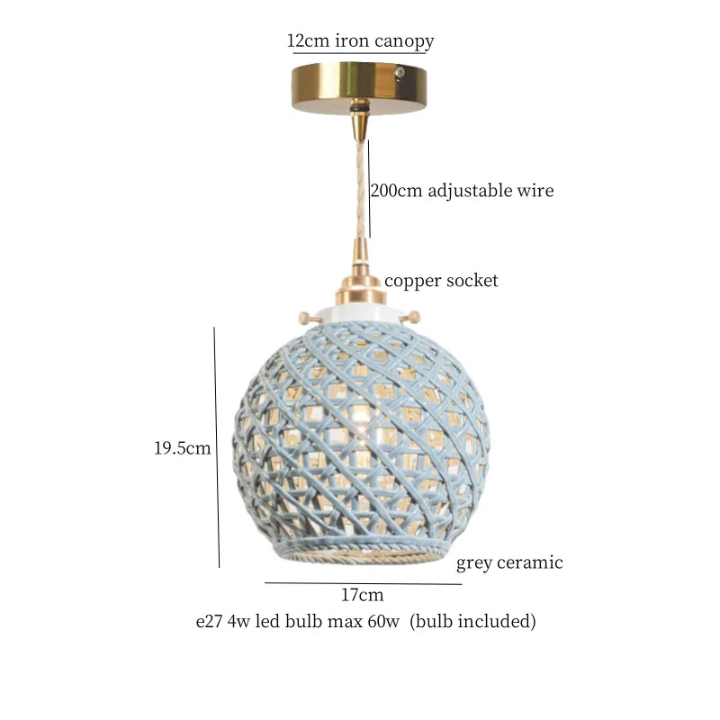 Afralia™ French Minimalism Ceramic LED Pendant Light for Home Decor