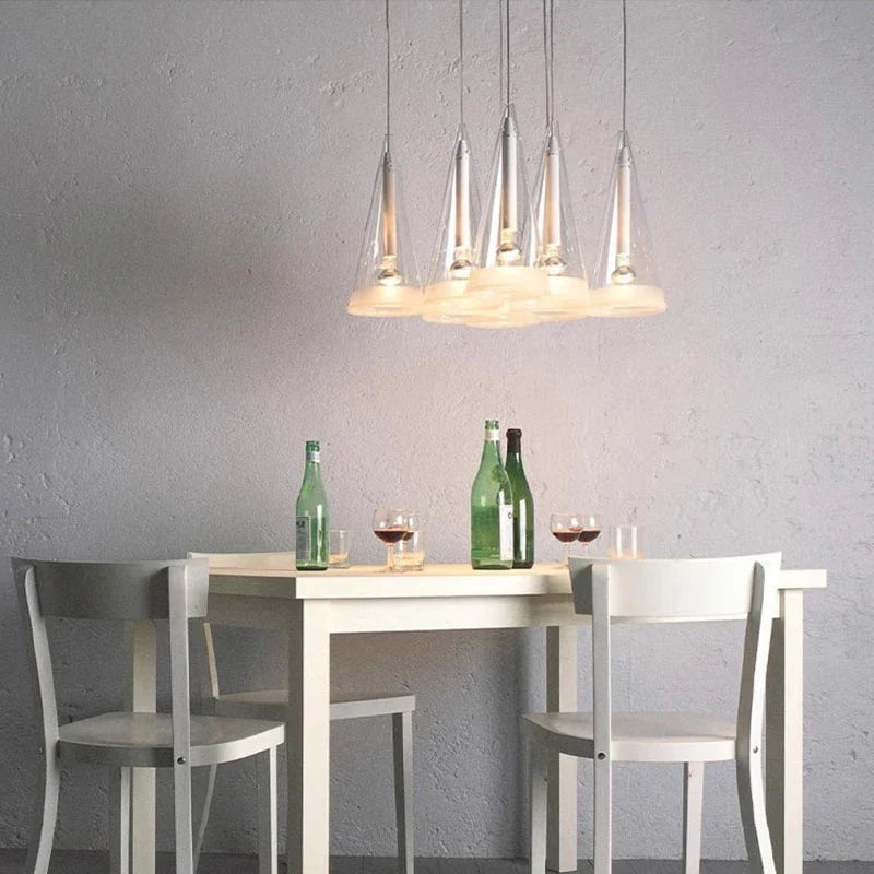 Afralia™ Luxury Glass Chandelier Pendant Lamp for Kitchen Island, Restaurant, Bedroom