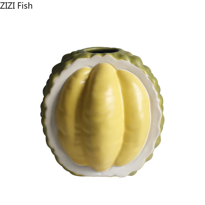Afralia™ Durian Ceramic Vase - Unique Table Decor for Flowers and Plants.