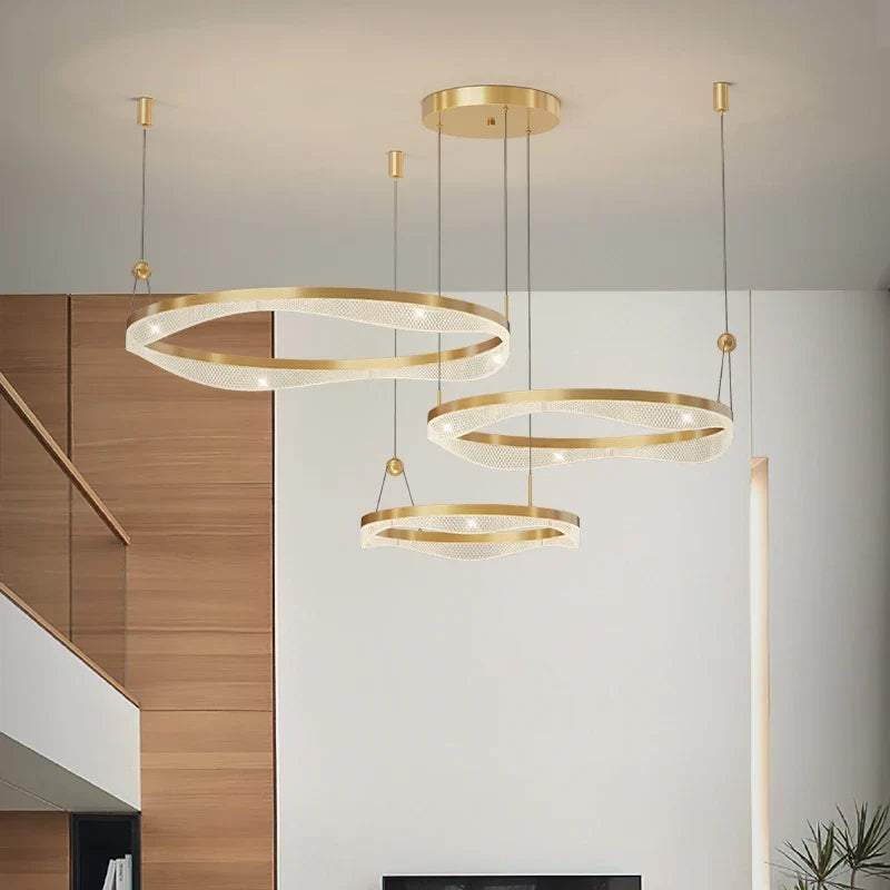 Afralia™ LED Ring Pendant Chandelier for Living Room Bedroom and Dining Room