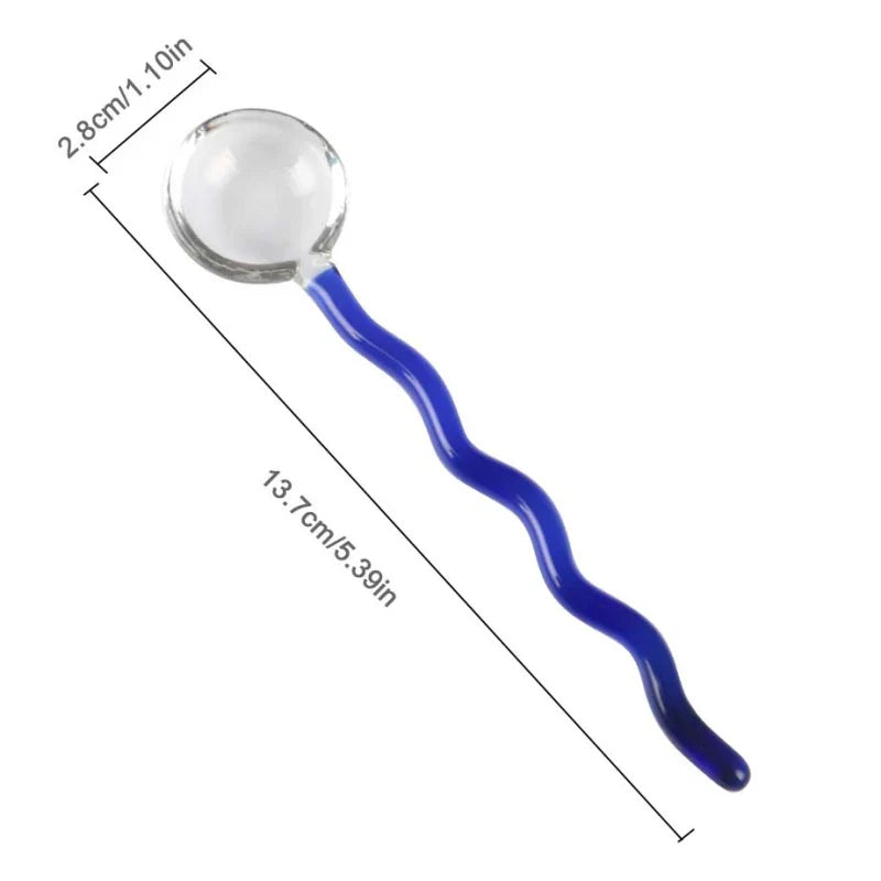 Afralia™ Glass Spoon Coffee Stirring Rod for Home Cafe, Dessert Jam Scoop