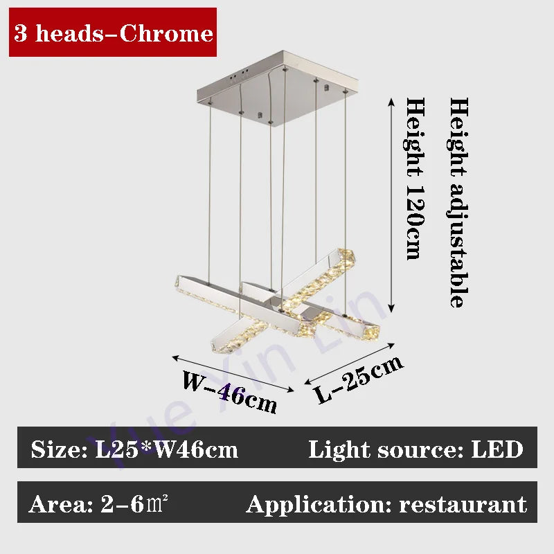 Afralia™ Luxury Crystal LED Pendant Light for Living Room Bar Chandelier