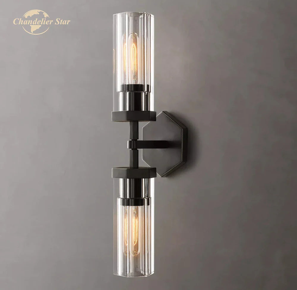 Afralia™ Crystal Hexagonal Sconce: Modern Wall Lamp for Bathroom, Living Room, Bedroom