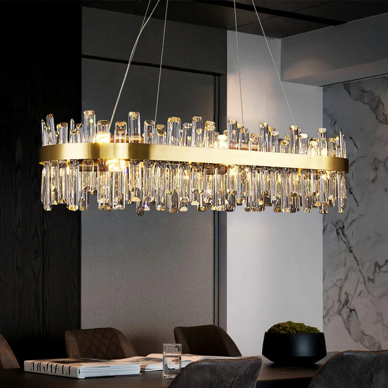 Afralia™ Smoke Grey Crystal Chandelier: Luxury LED Hanging Lamp for Living Room & Bedroom.