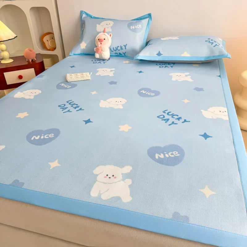Afralia™ Antibacterial Pattern Mat Set | Skin-Friendly & Soft Mattress | Summer Air Conditioning