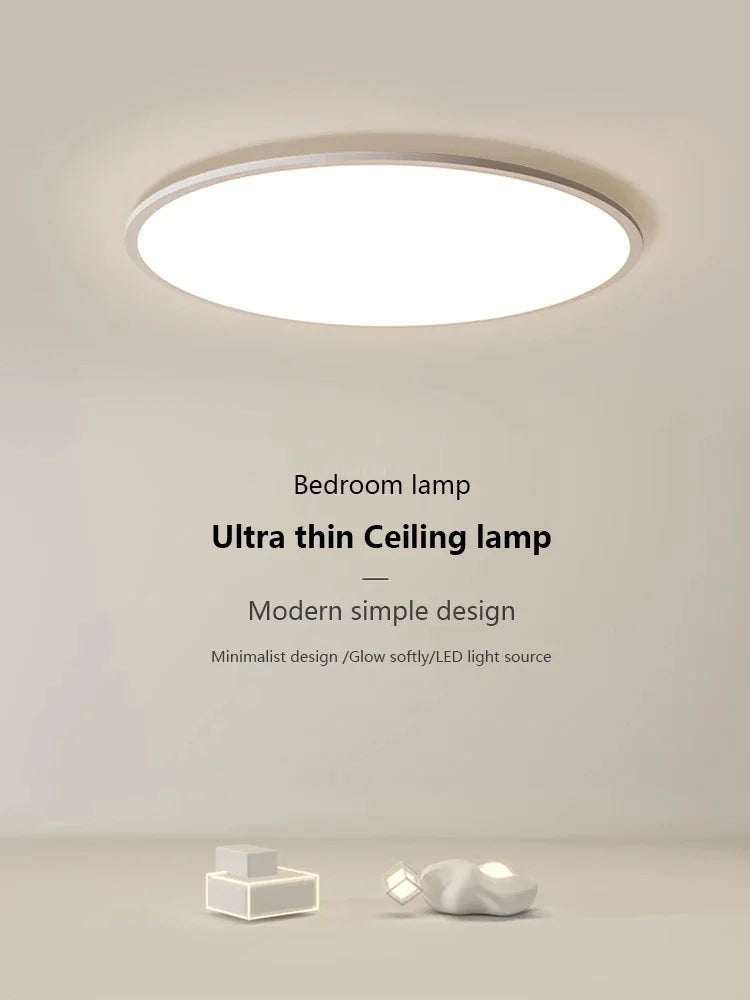 Afralia™ Round LED Ceiling Lamp - Modern Minimalist Dimmable Lighting Fixtures