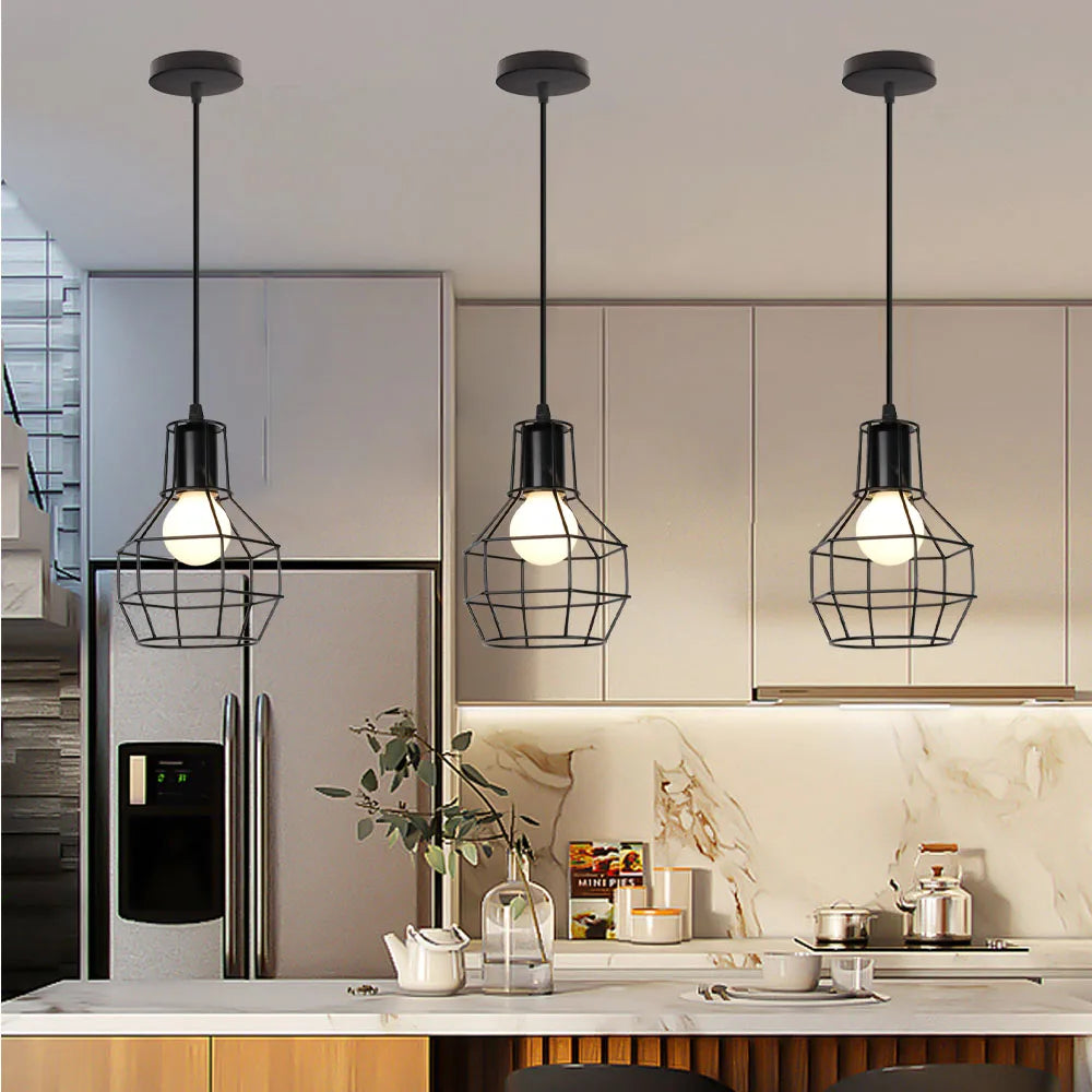 Afralia™ Industrial Loft Pendant LED Ceiling Light for Home Living Room Kitchen Decor
